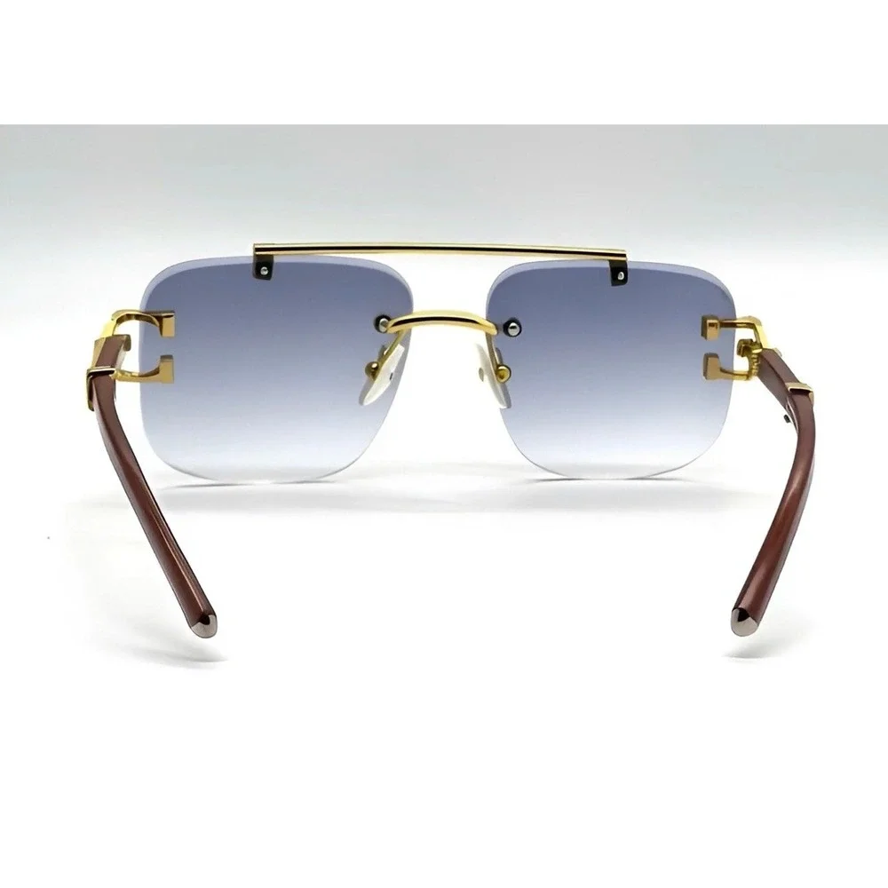 Sunglasses‎ Black Lens Gold UV400 Protection 80's 90's Sophisticated Style Gafas